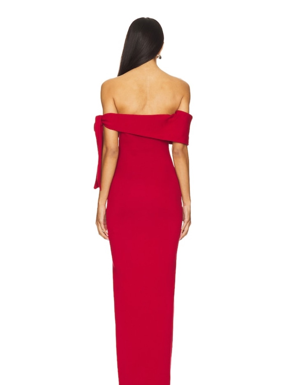 SNDYS x REVOLVE Jaymes Off the Shoulder Maxi Dress Small Body Contour Red Knit - Picture 7 of 7